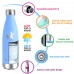 KollyKolla Metal Water Bottle Vacuum Insulated Water Bottles Hot & Cold Drinks Bottle Stainless Steel Thermos Flask Leakproof Kids for Sports Gym, Cycling, Football, Travel, 350ml/500ml/650ml/750ml,Blue Purple